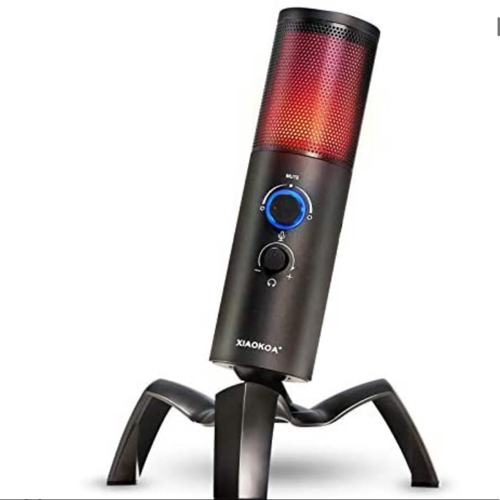 USB RGB Gaming Microphone Streaming Mic for PC,PS4,MAC,Zero Latency Monitoring